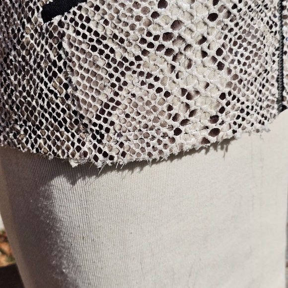 Olivaceous python print moto jacket - Picture 2 of 9